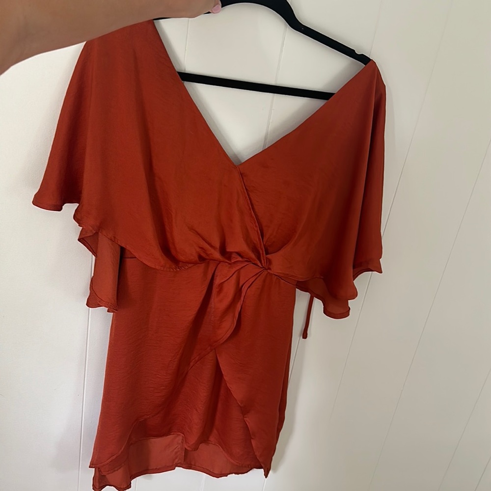 Missguided burnt orange silky dress. Size 6.